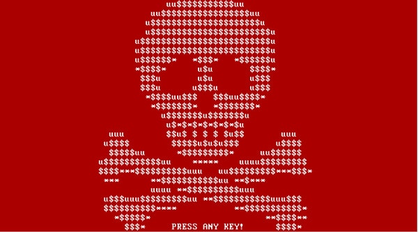 Petya Red Skull during bootup