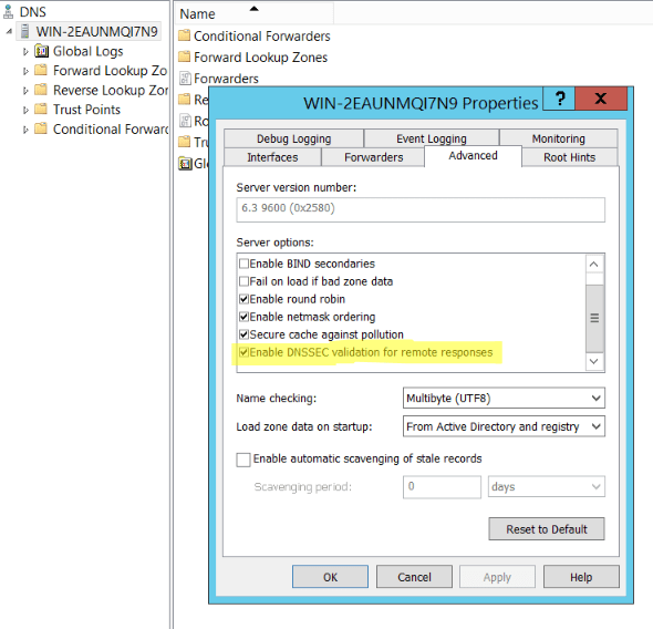 Enable DNSSEC validation for remote responses