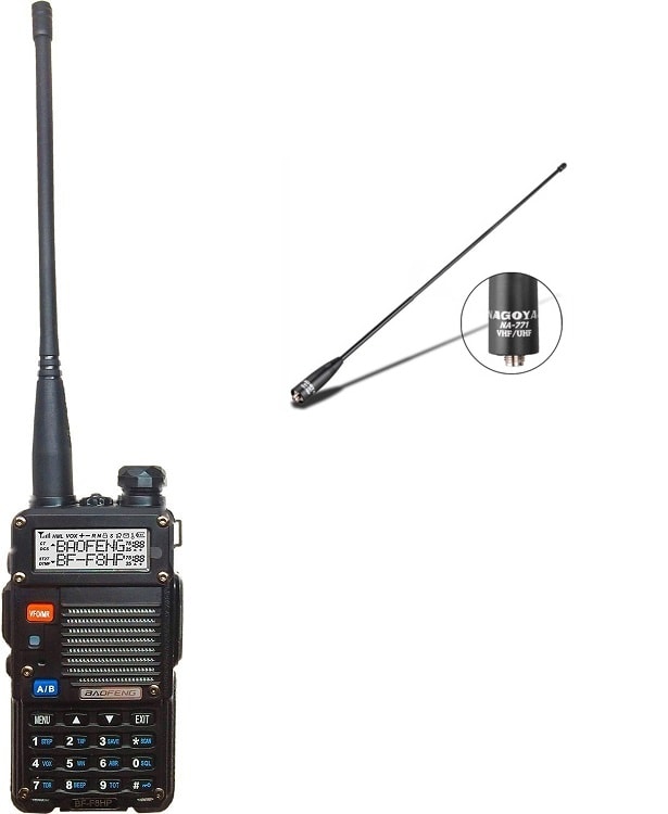 BaoFeng BF-F8HP Transceiver with a Nagoya NA-771 Antenna